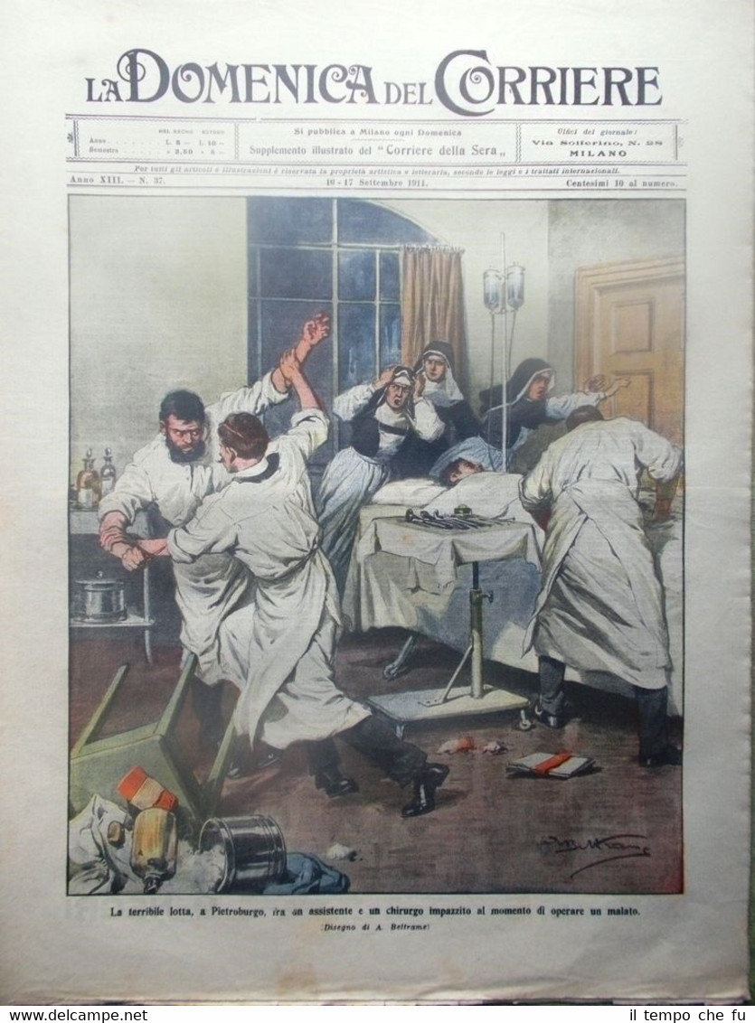 La Domenica del Corriere 17 Settembre 1911 Chirurgo Assistente Fotografia …