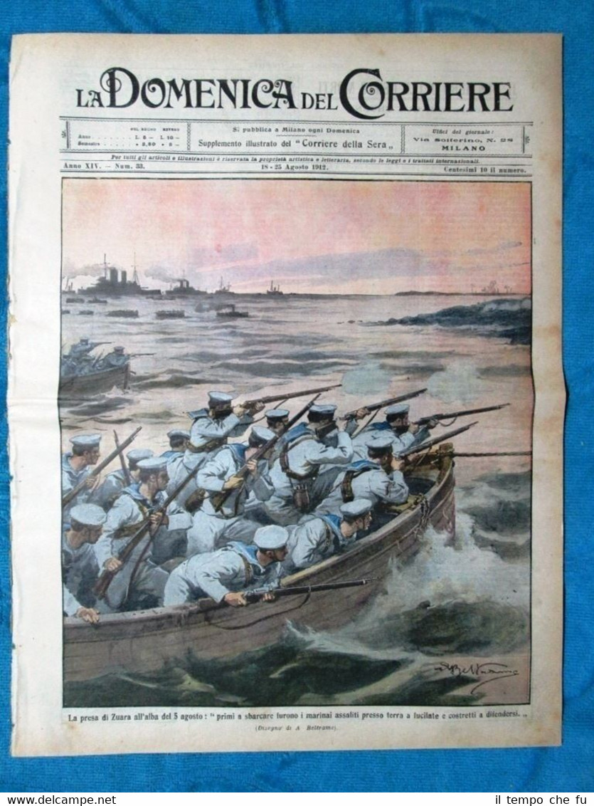 La Domenica del Corriere 18 agosto 1912 Zuara - Westfalia …