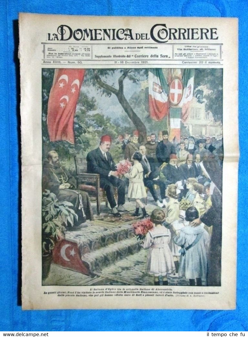 La Domenica del Corriere 18 dicembre 1921 Fuad I Egitto …