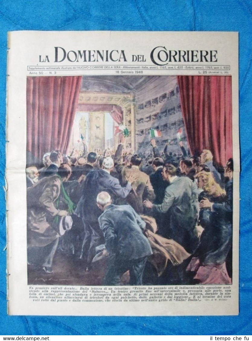 La Domenica del Corriere 18 gennaio 1948 Trieste - Antignano …