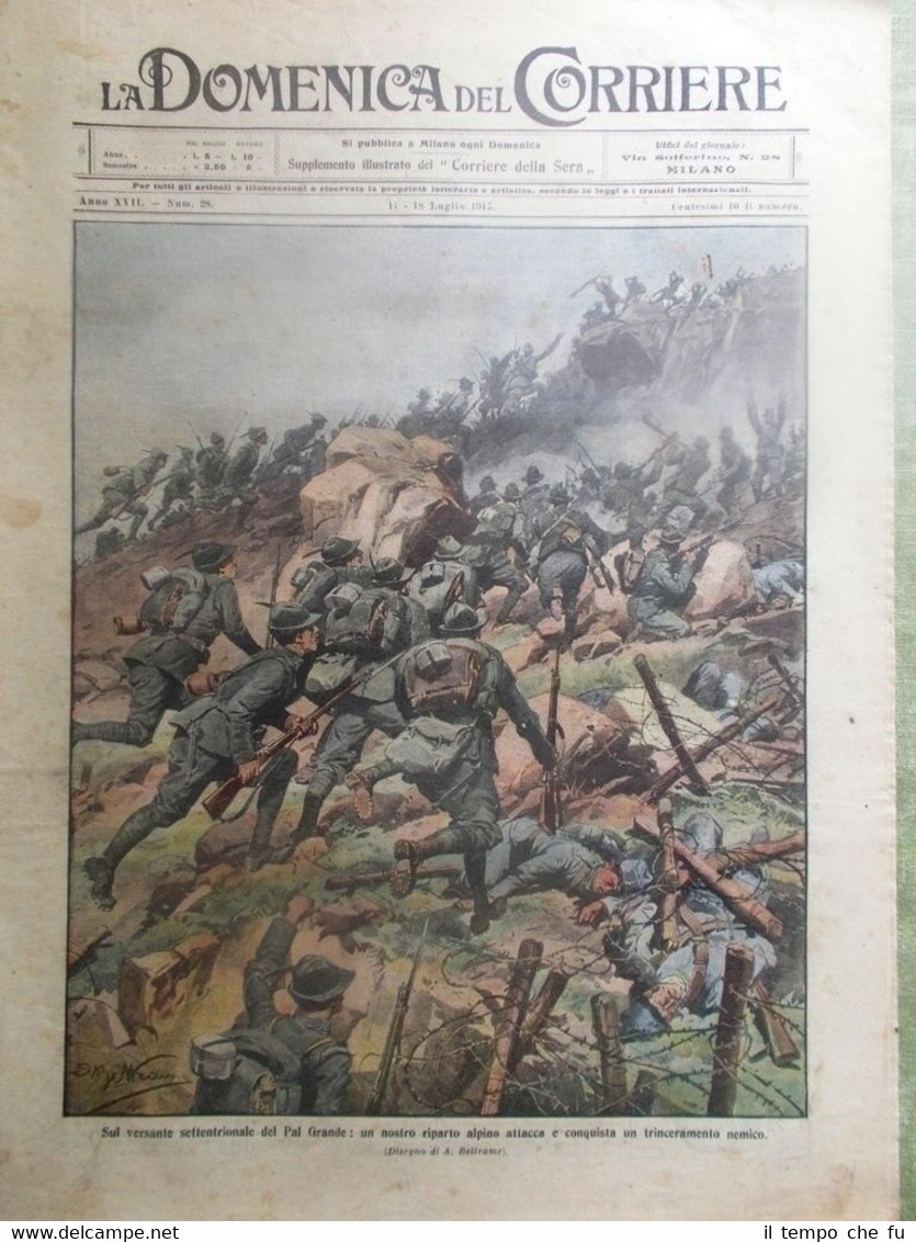 La Domenica del Corriere 18 Luglio 1915 WW1 Avanzata Italia …