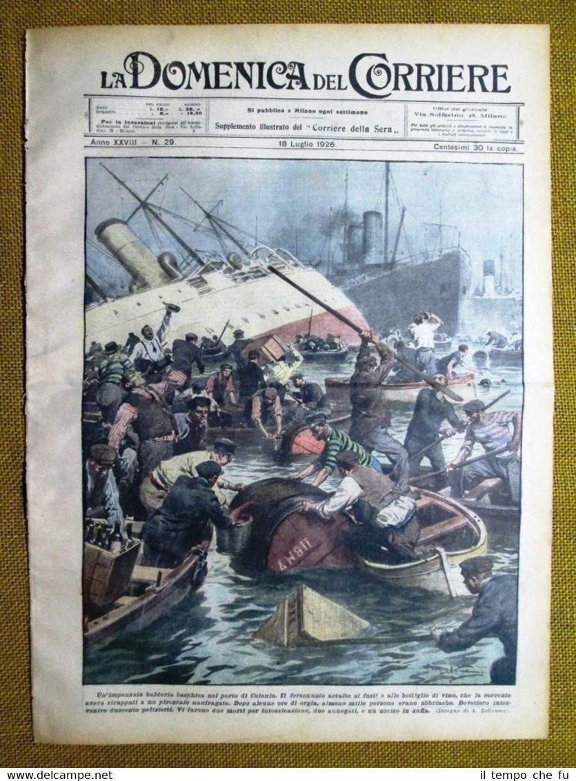 La Domenica del Corriere 18 luglio 1926 Colonia - Lago …