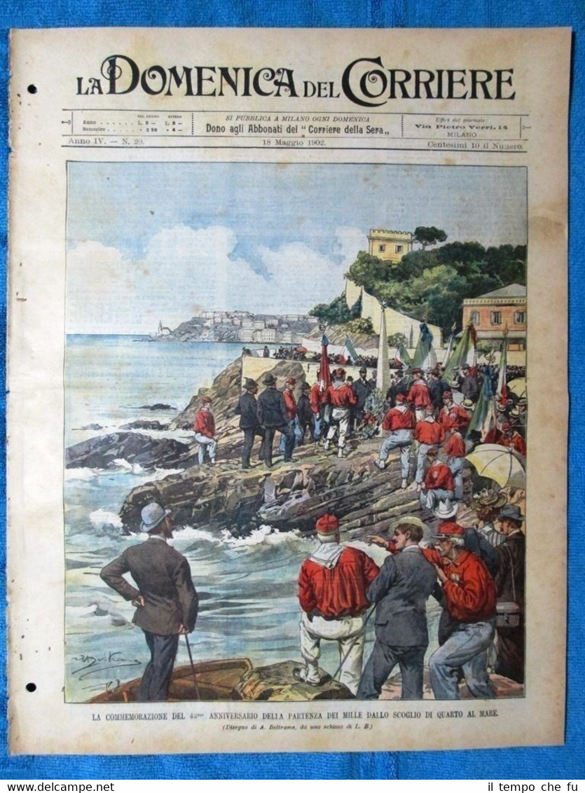 La Domenica del Corriere 18 maggio 1902 Mille,Quarto - Amsterdam …