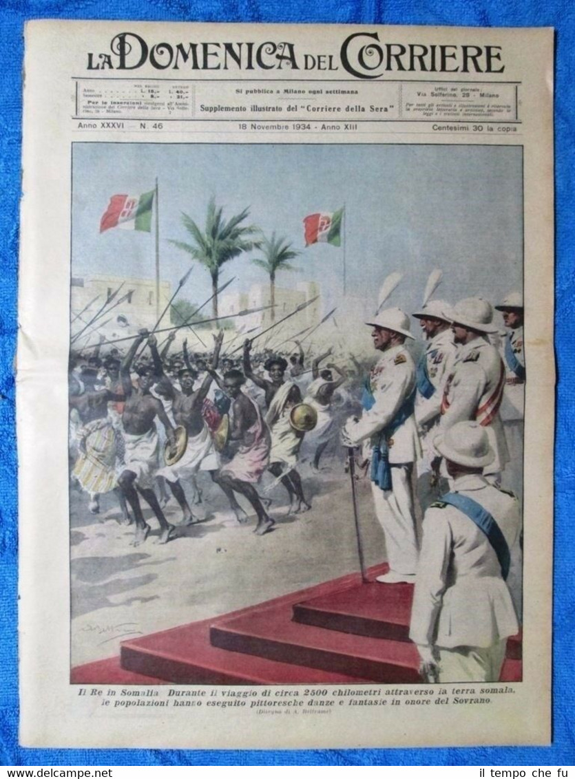 La Domenica del Corriere 18 novembre 1934 Somalia - E.Sivelli …