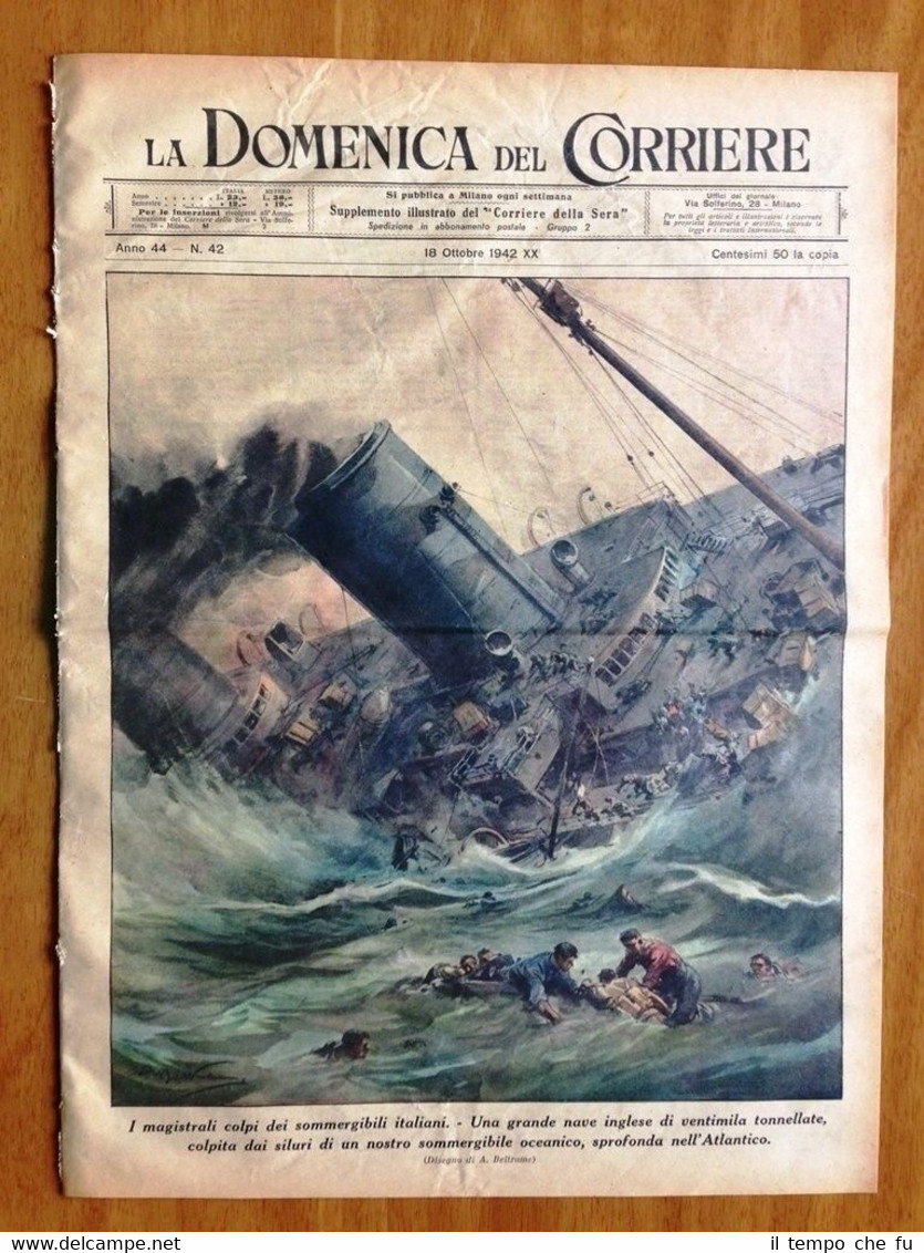 La Domenica del Corriere 18 ottobre 1942 Atlantico Tuapse Giappone