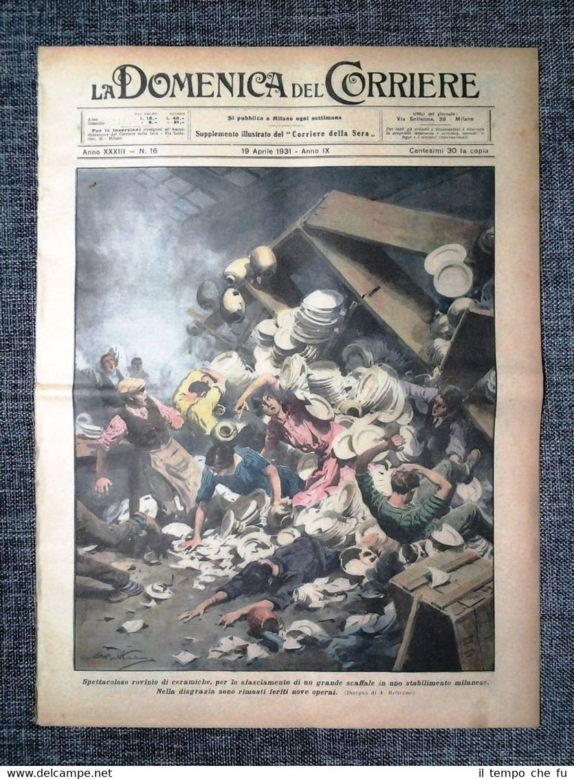 La Domenica del Corriere 19 Aprile 1931 Milano - Pisa …