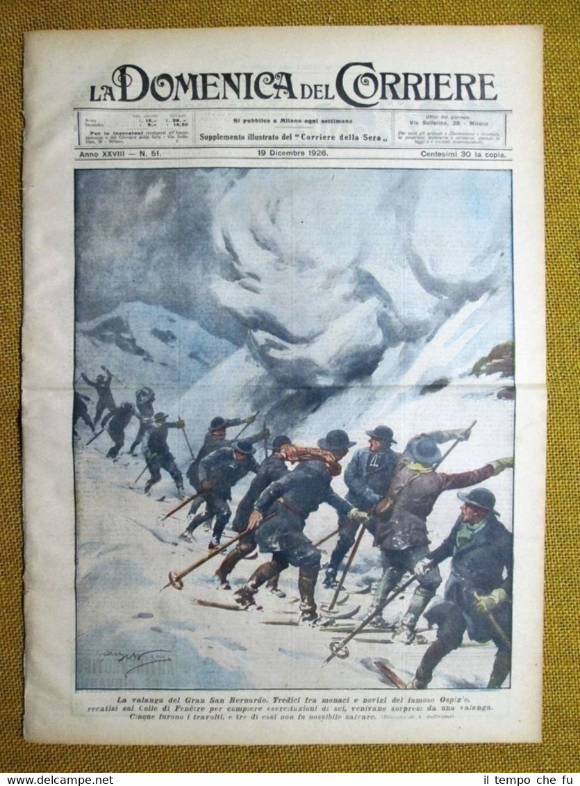 La Domenica del Corriere 19 dicembre 1926 Gran San Bernardo …