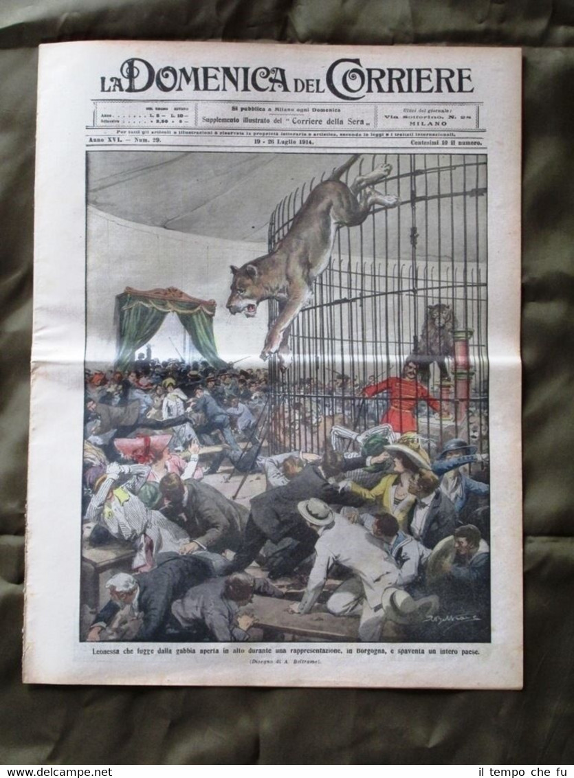 La Domenica del Corriere 19 Luglio 1914 Leonessa Fuga da …