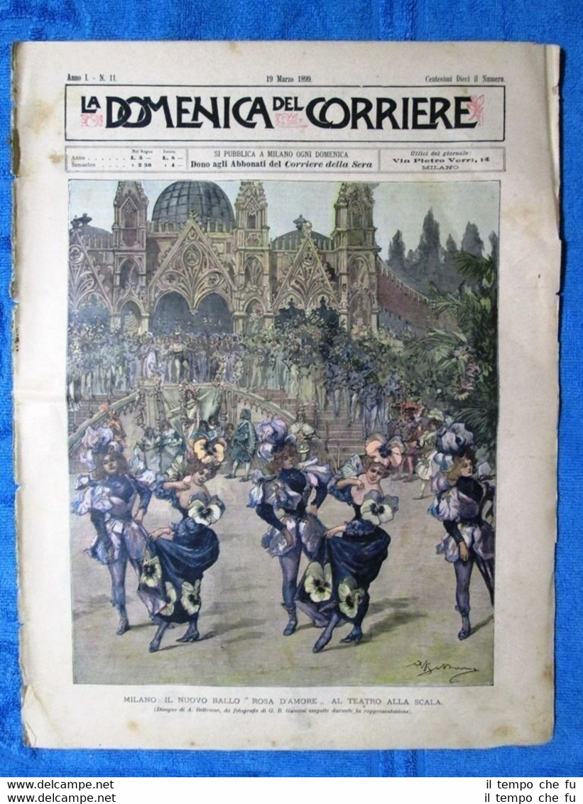 La Domenica del Corriere 19 marzo 1899 La Scala Milano …