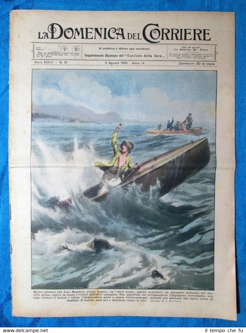 La Domenica del Corriere 2 agosto 1931 Angera - Casale …