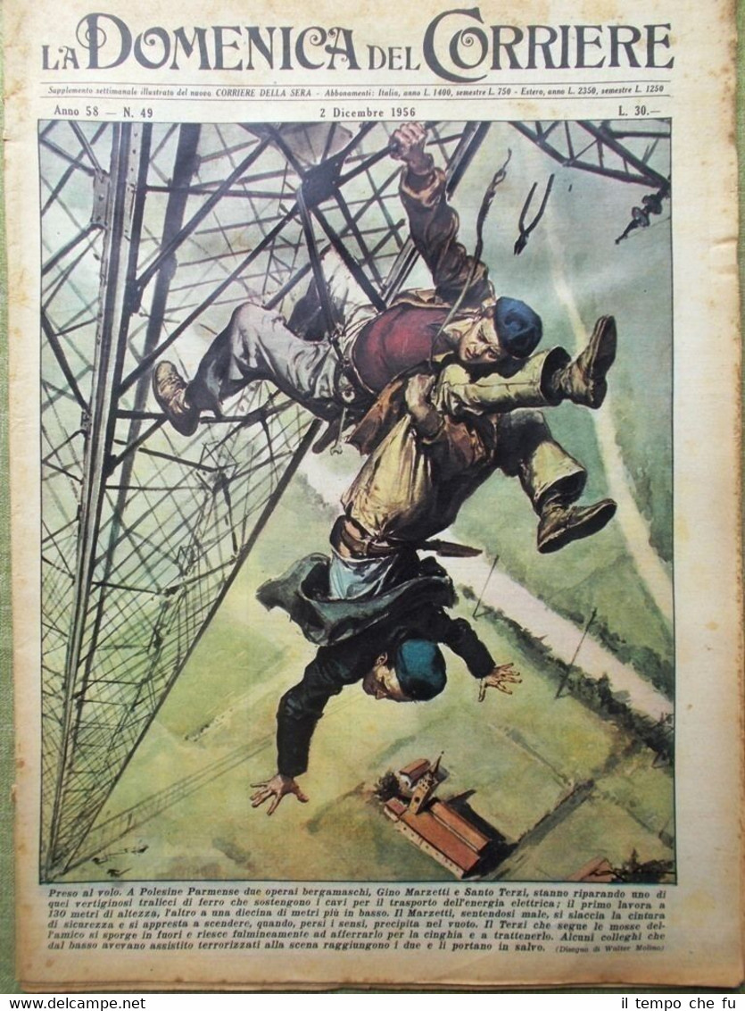 La Domenica del Corriere 2 Dicembre 1956 Morte Cantelli Rosso …