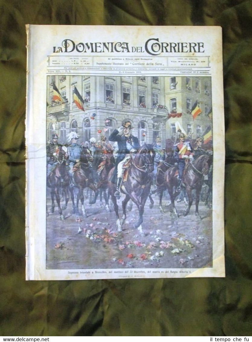 La Domenica del Corriere 2 Gennaio 1910 Re Alberto I …