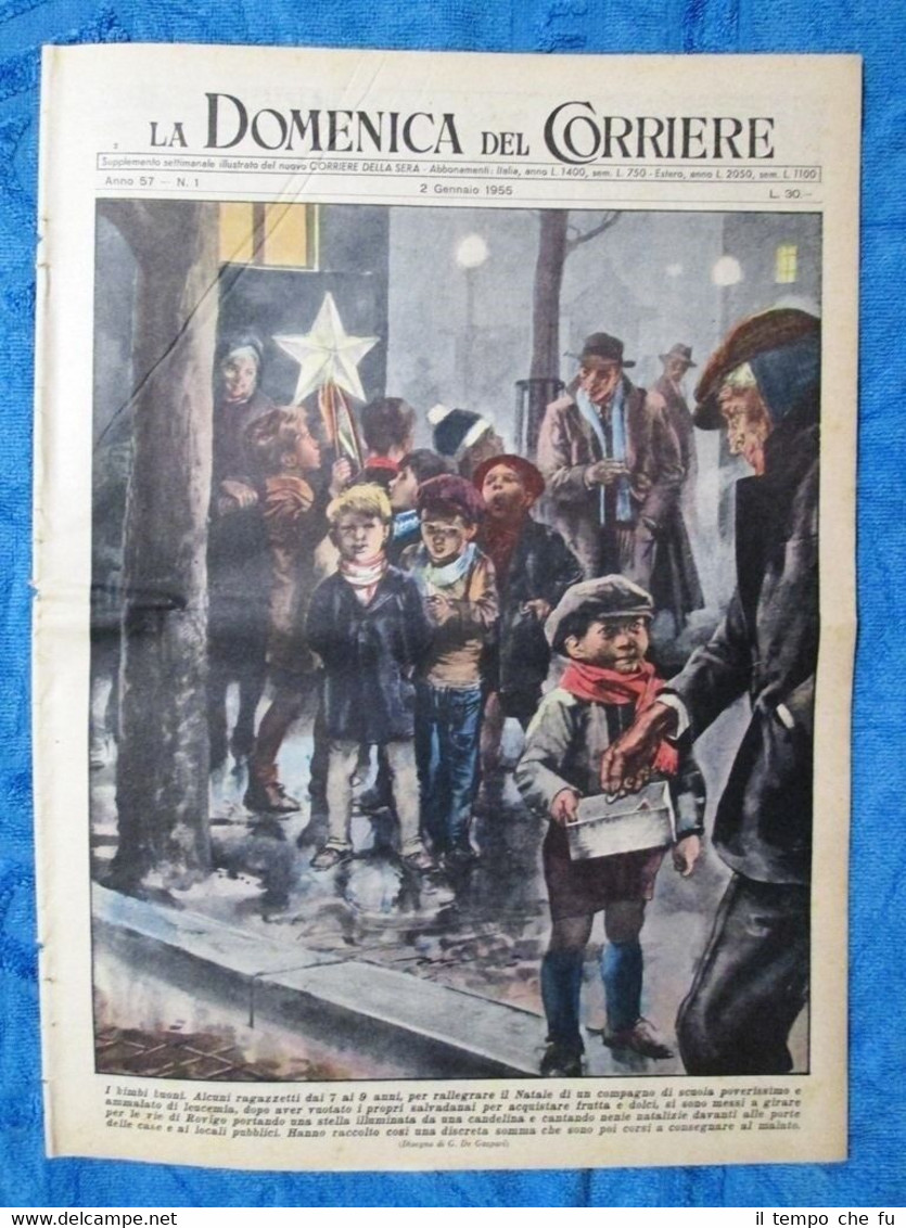 La Domenica del Corriere 2 gennaio 1955 Rovigo - Idlewild …