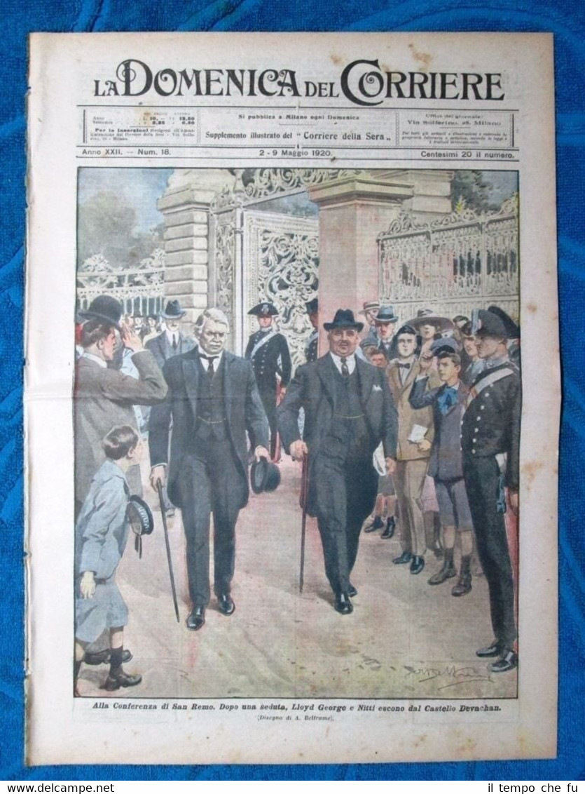 La Domenica del Corriere 2 maggio 1920 Lloyd George,Nitti - …