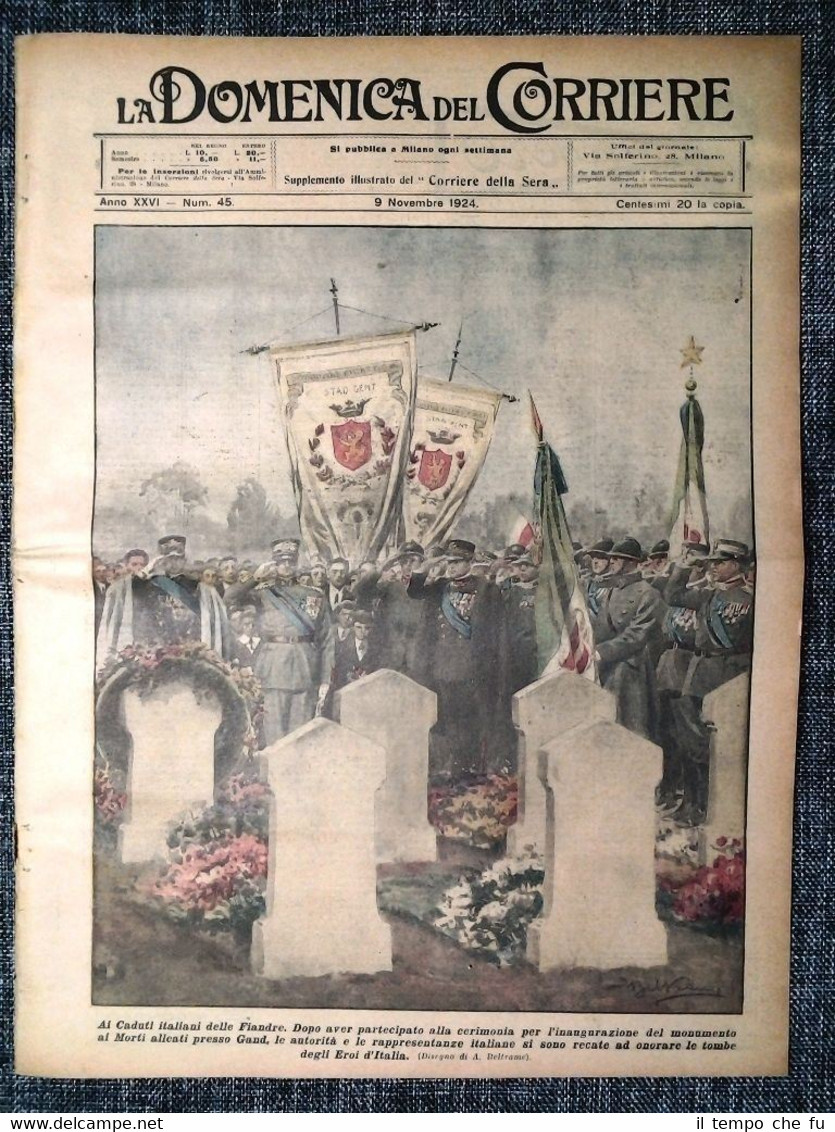 La Domenica del Corriere 2 Novembre 1924 Fiandre - Indianapolis …