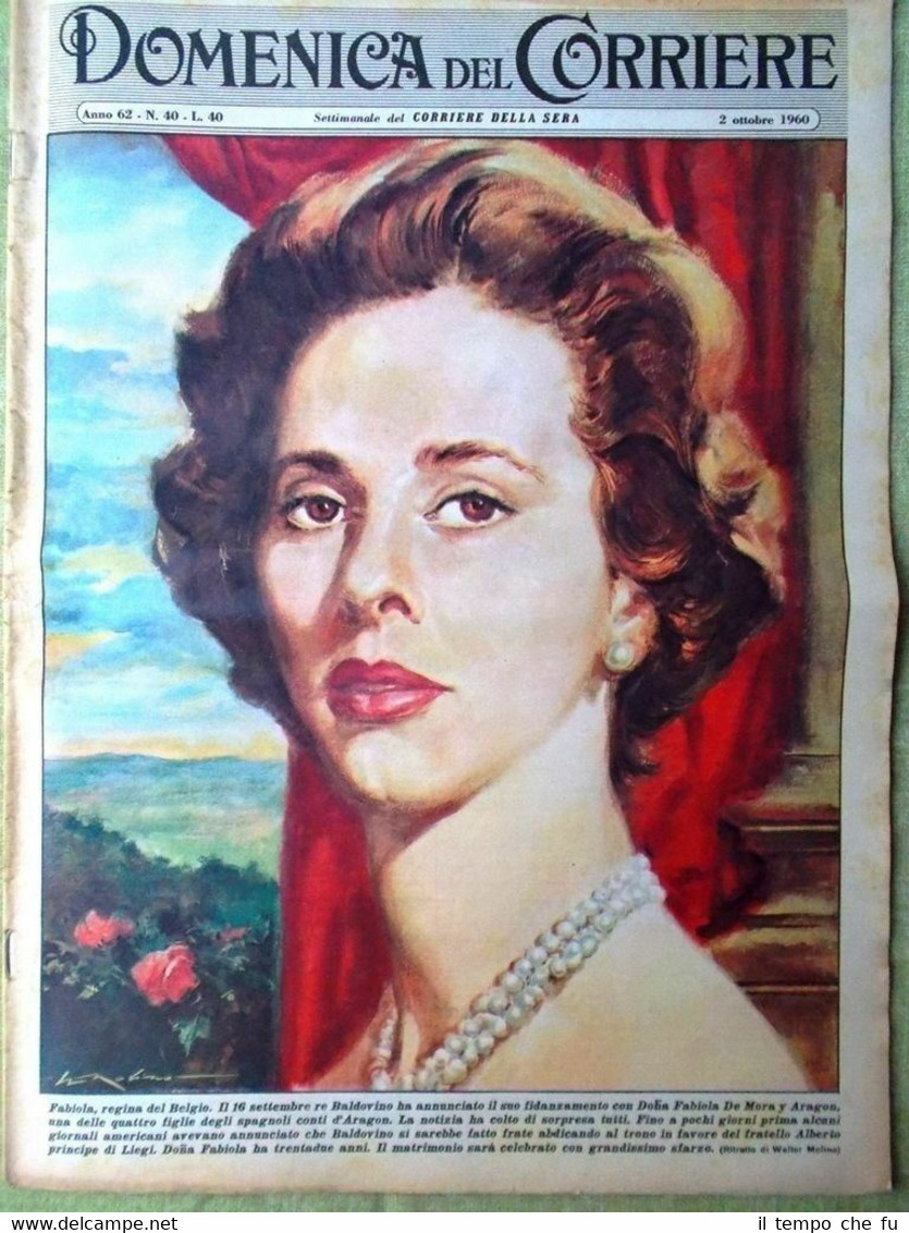 La Domenica del Corriere 2 Ottobre 1960 Fabiola Baldovino Castro …