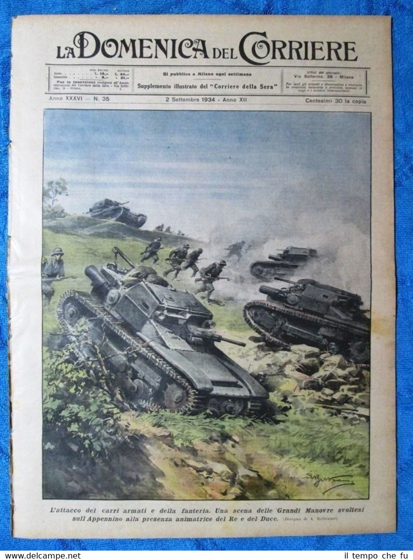 La Domenica del Corriere 2 settembre 1934 Grandi manovre - …