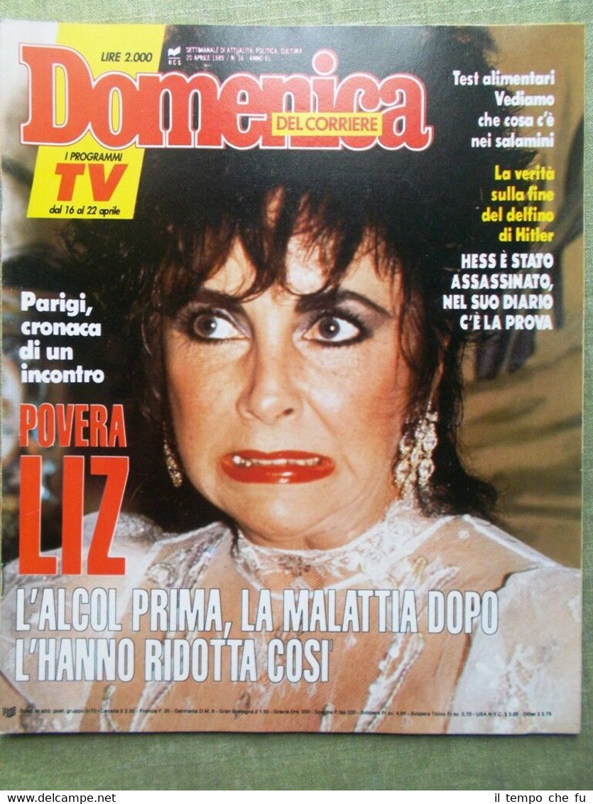 La Domenica del Corriere 20 Aprile 1989 Liz Taylor David …
