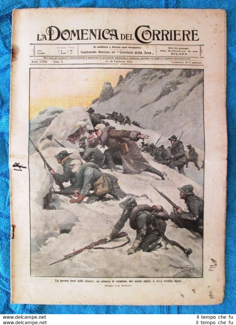 La Domenica del Corriere 20 febbraio 1916 WW1 Alpini - …