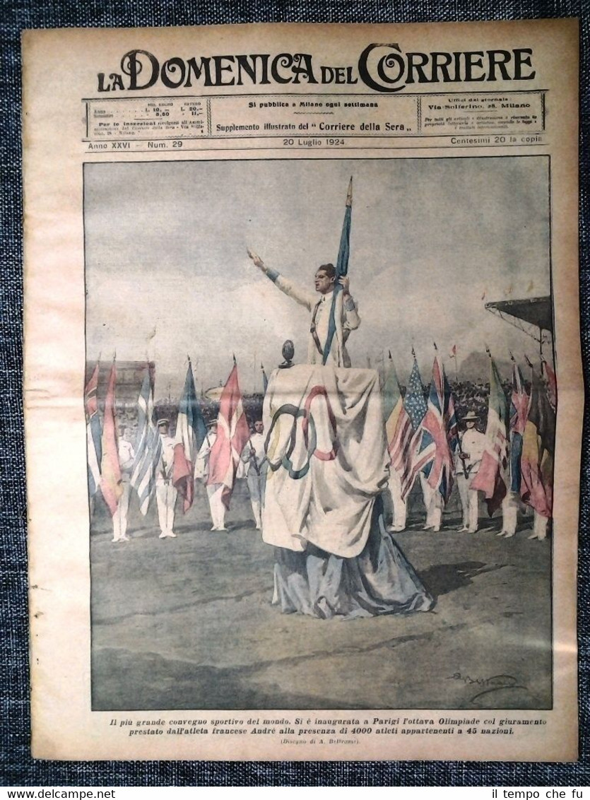 La Domenica del Corriere 20 Luglio 1924 Parigi - Parma …