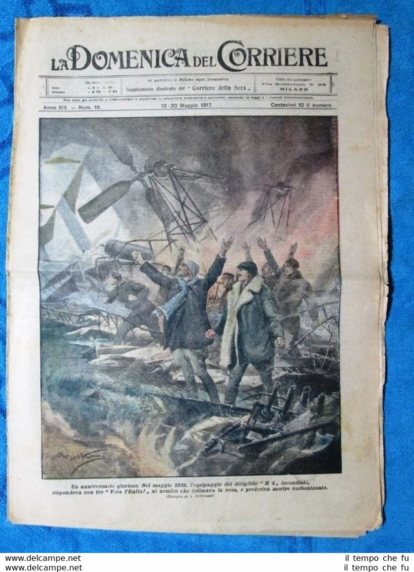 La Domenica del Corriere 20 maggio 1917 WW1 Dirigibile M4 …