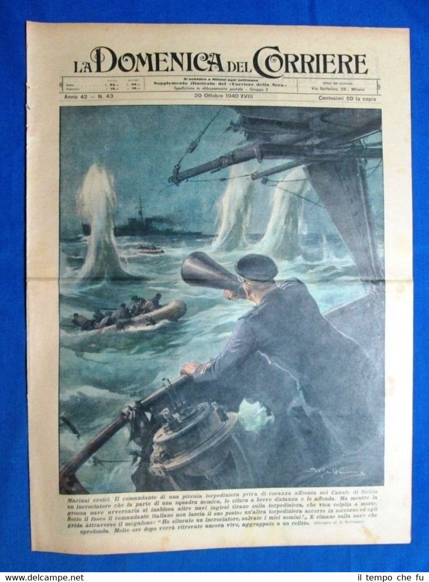 La Domenica del Corriere 20 ottobre 1940 Sicilia - Inghilterra …