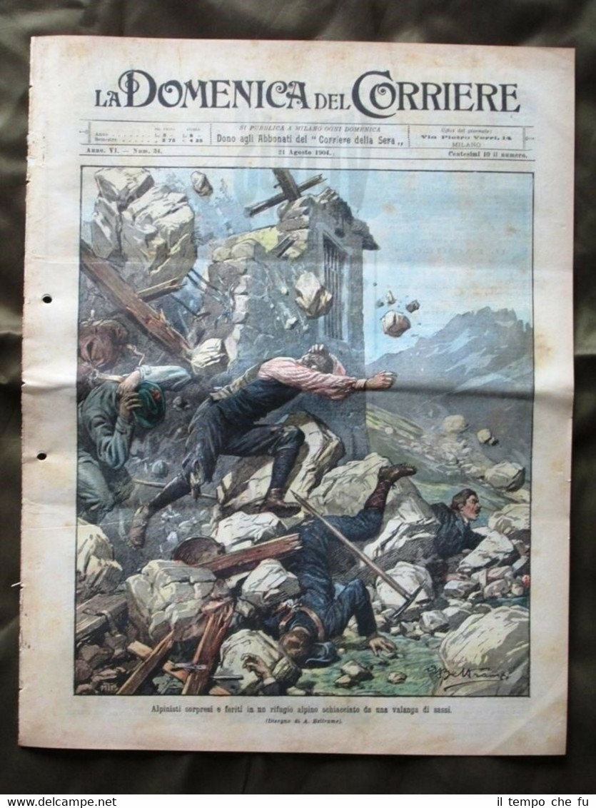 La Domenica del Corriere 21 Agosto 1904 Alpinisti Duomo Milano …