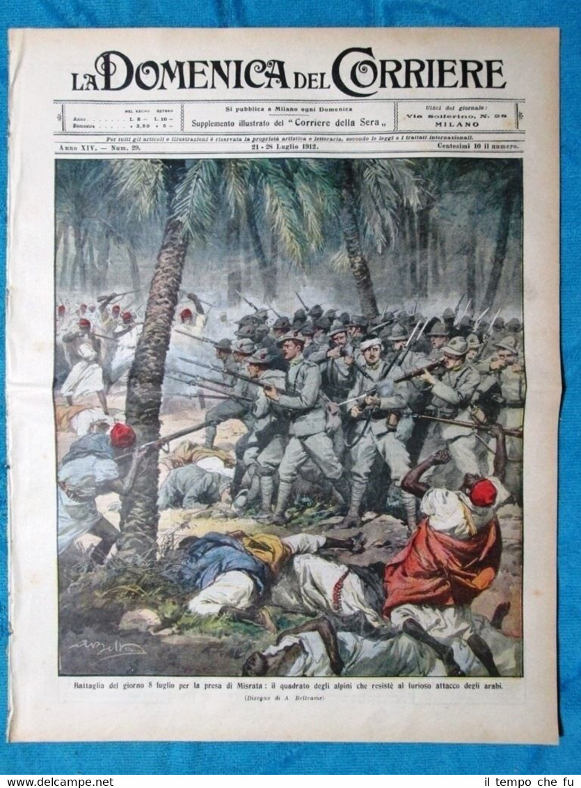 La Domenica del Corriere 21 luglio 1912 Misrata - Stoccolma …