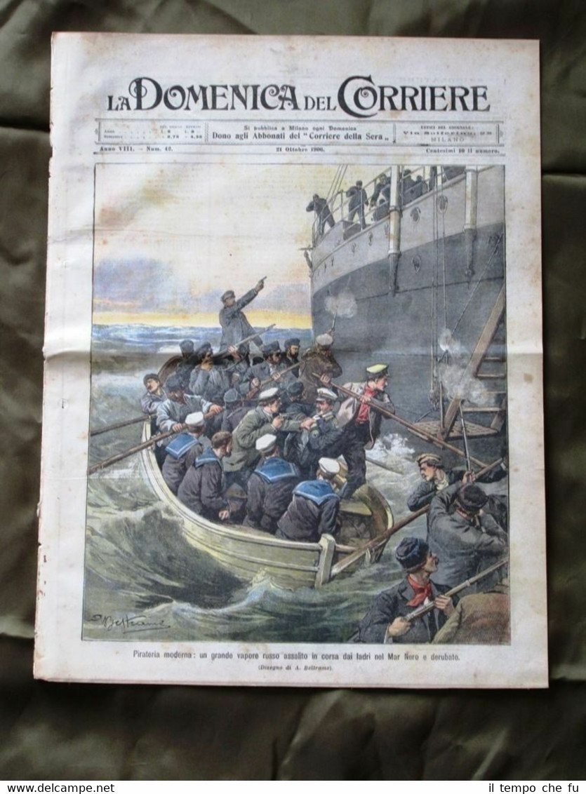 La Domenica del Corriere 21 Ottobre 1906 Pirati Alfonso XIII …