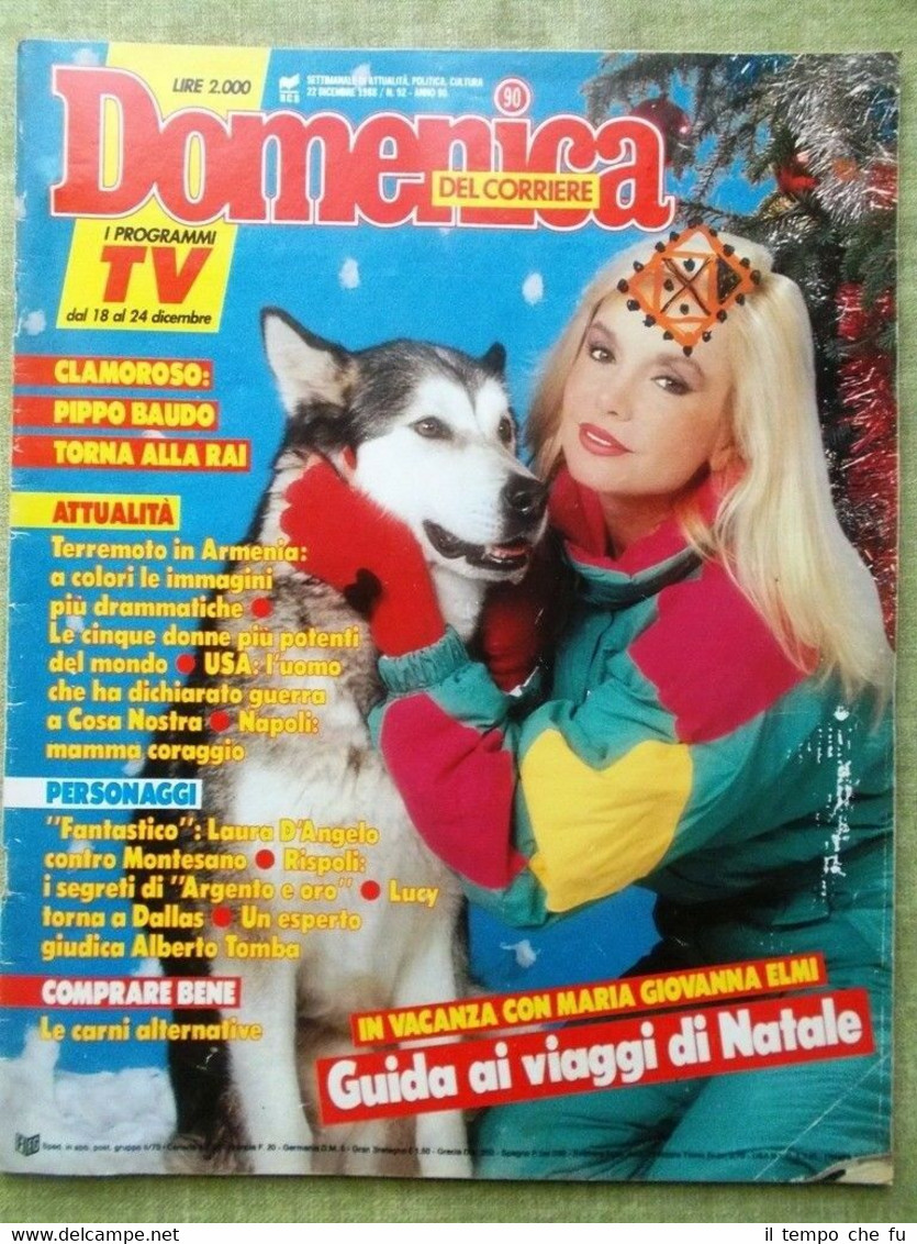 La Domenica del Corriere 22 Dicembre 1988 Tomba Elmi Terremoto …