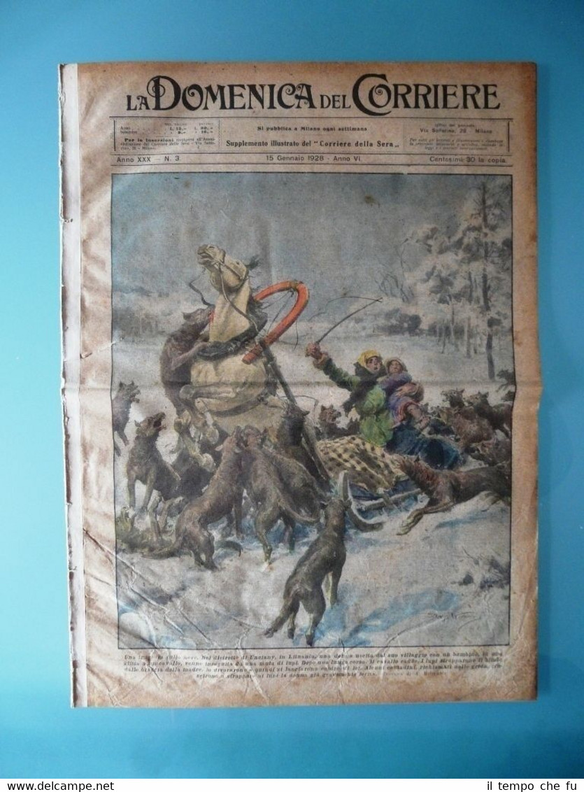 La Domenica del Corriere 22 Gennaio 1928 Unciany Liyuania Lupi …