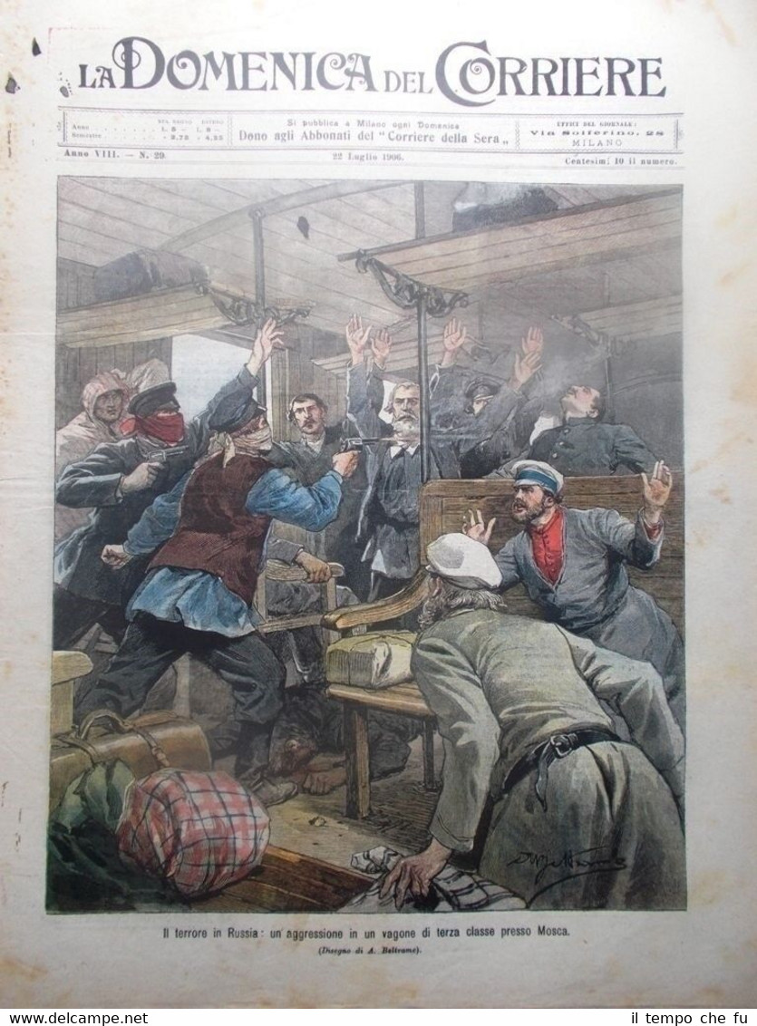 La Domenica del Corriere 22 Luglio 1906 Sciopero Bagni Acqua …