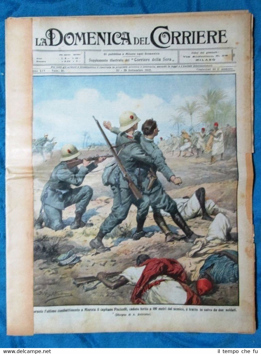 La Domenica del Corriere 22 settembre 1912 Pescicelli - Moizo,Tripoli …