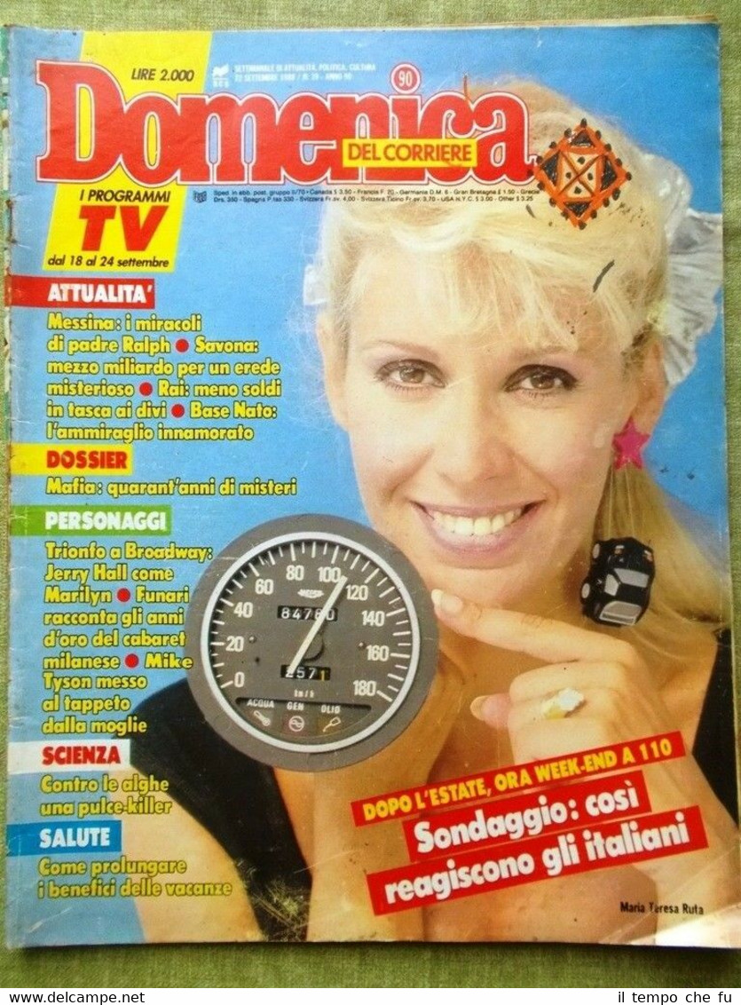 La Domenica del Corriere 22 Settembre 1988 Mafia Hall Tyson …