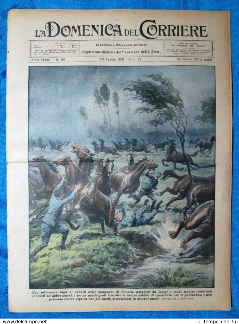 La Domenica del Corriere 23 agosto 1931 Novara - Seattle …