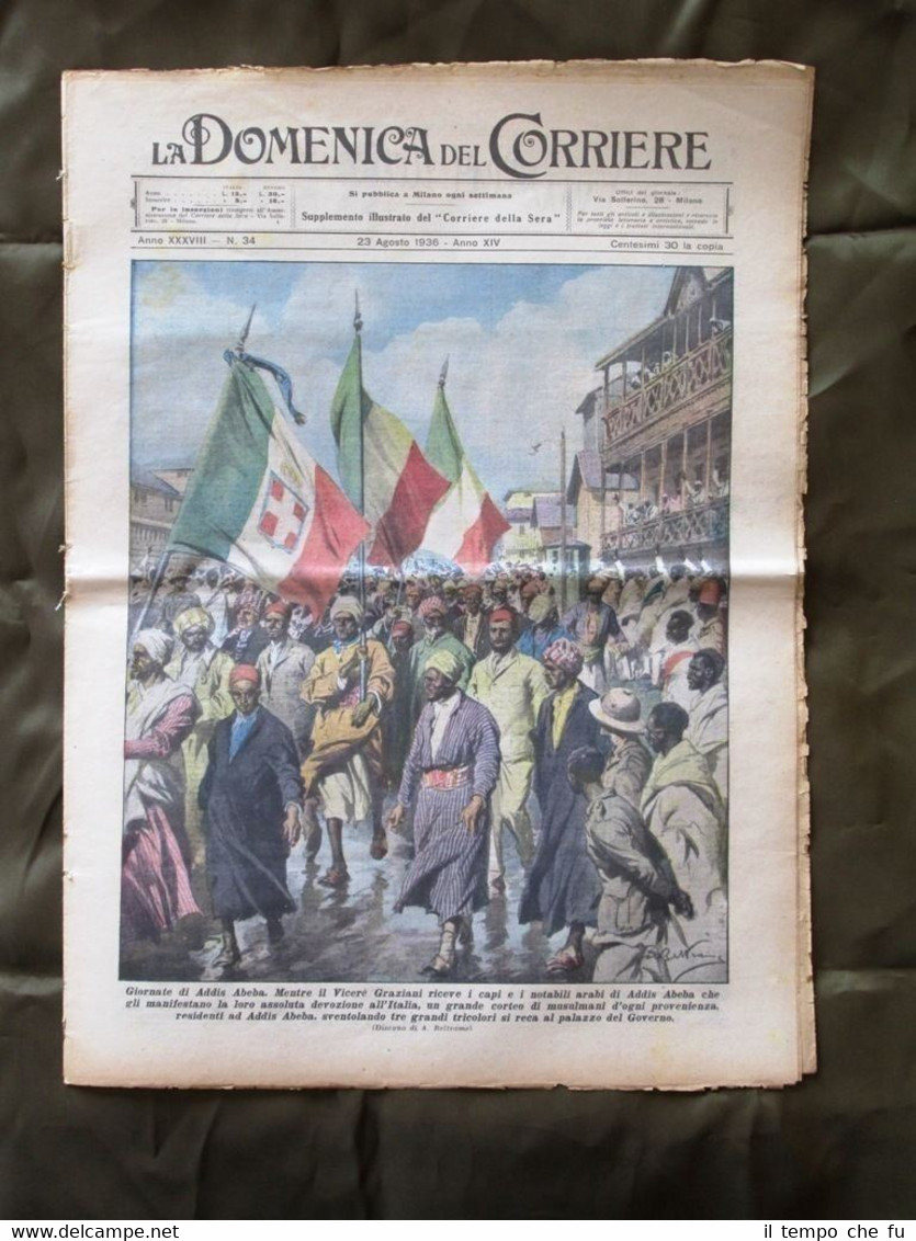 La Domenica del Corriere 23 Agosto 1936 Addis Abeba Corsa …
