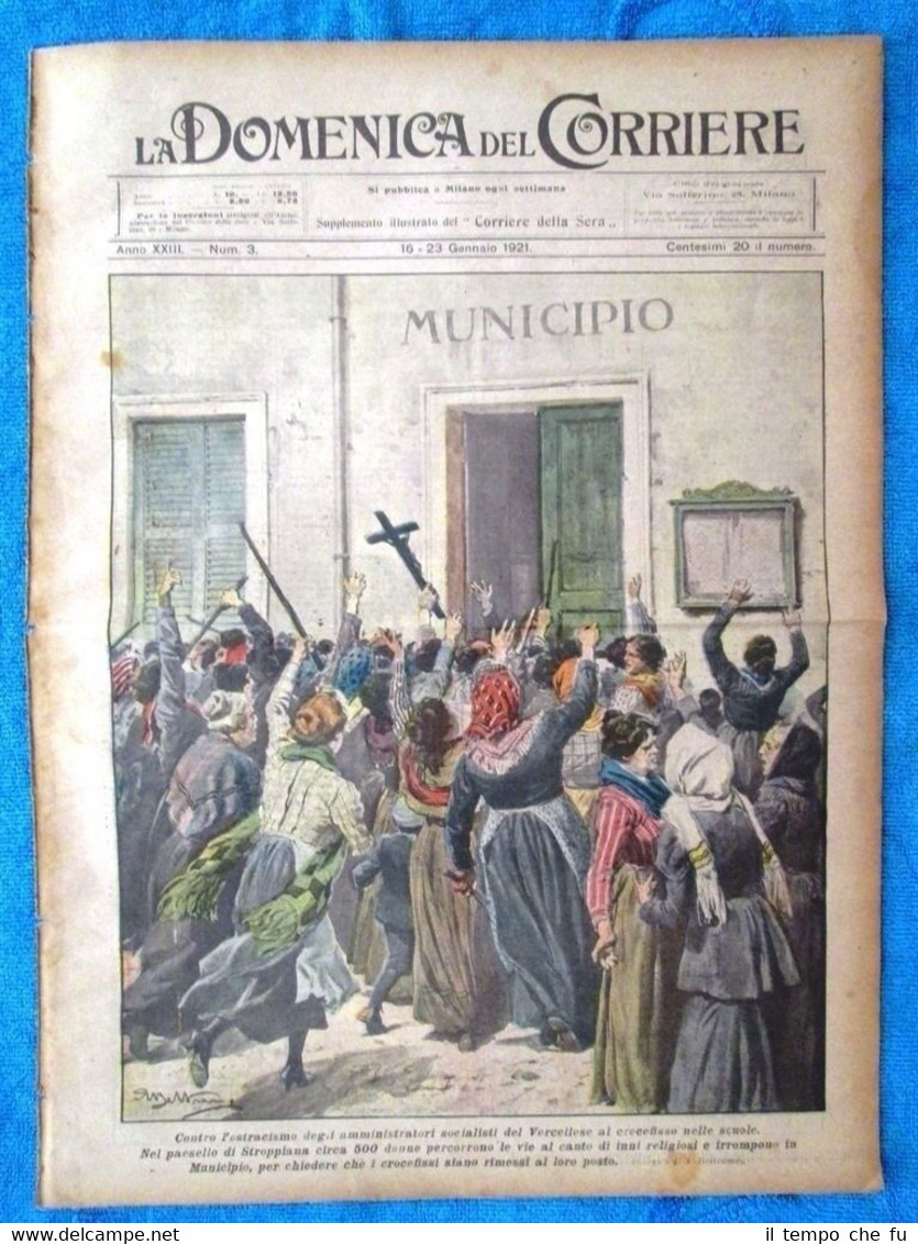 La Domenica del Corriere 23 gennaio 1921 Stroppiana- Galles -Maria …
