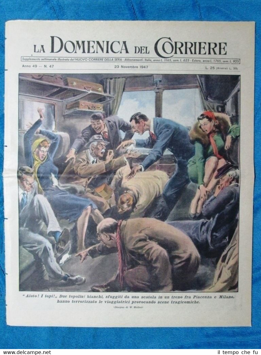 La Domenica del Corriere 23 novembre 1947 Piacenza-Milano - Spagna …