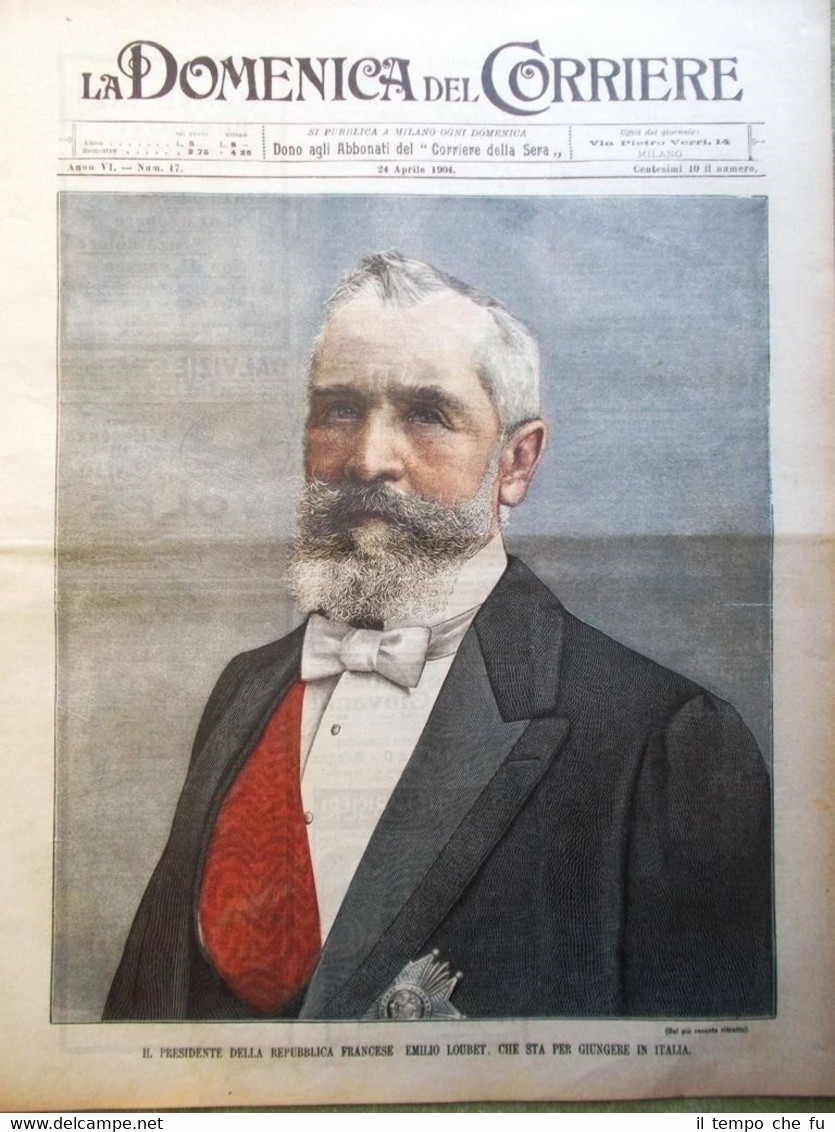 La Domenica del Corriere 24 Aprile 1904 Catastrofe Petropavlovsk Loubet …