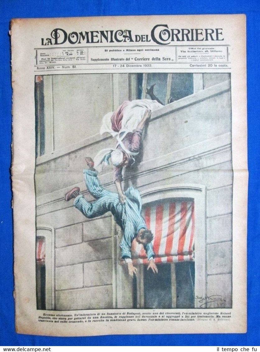 La Domenica del Corriere 24 dicembre 1922 Budapest - Alessandria …