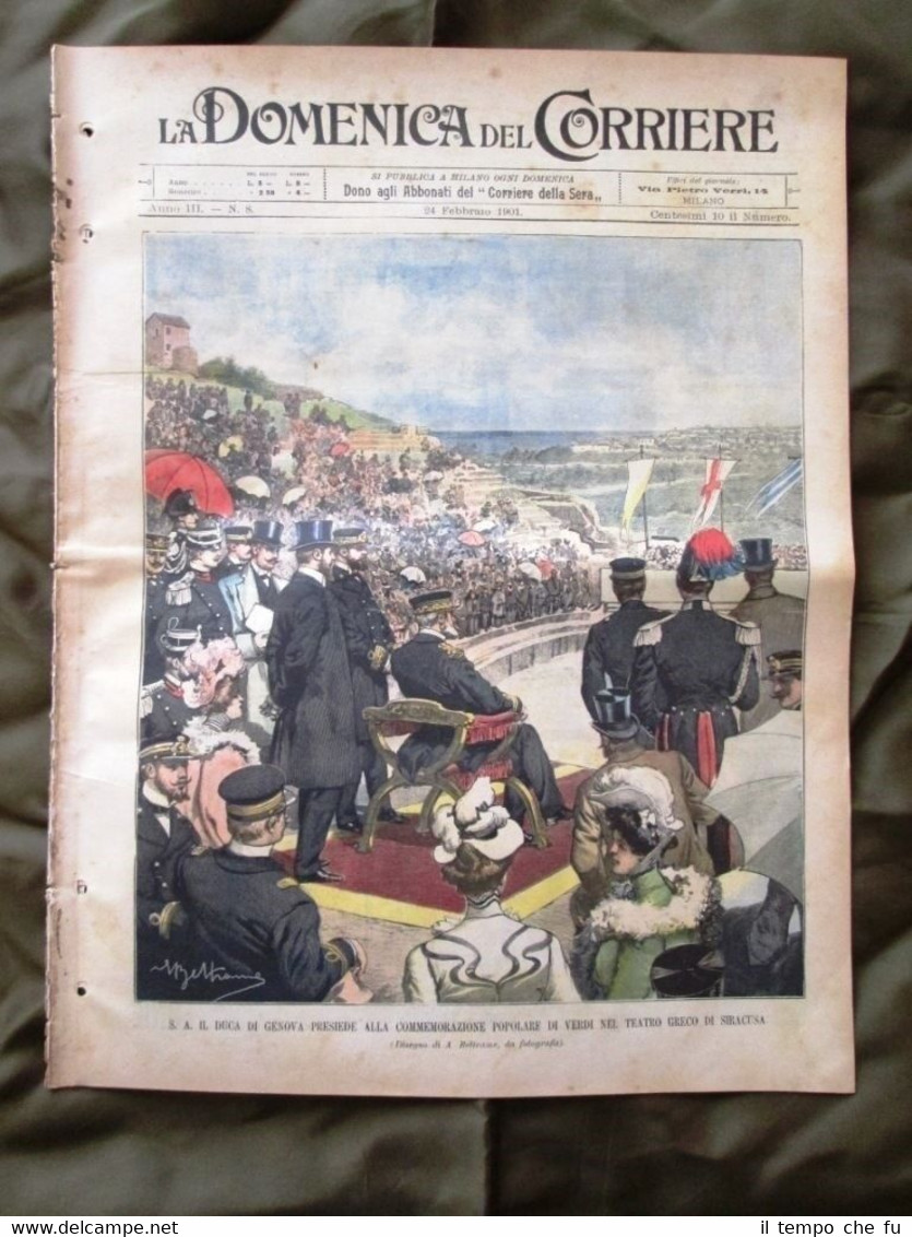 La Domenica del Corriere 24 Febbraio 1901 Duca di Genova-Carabinieri-Pulcinella