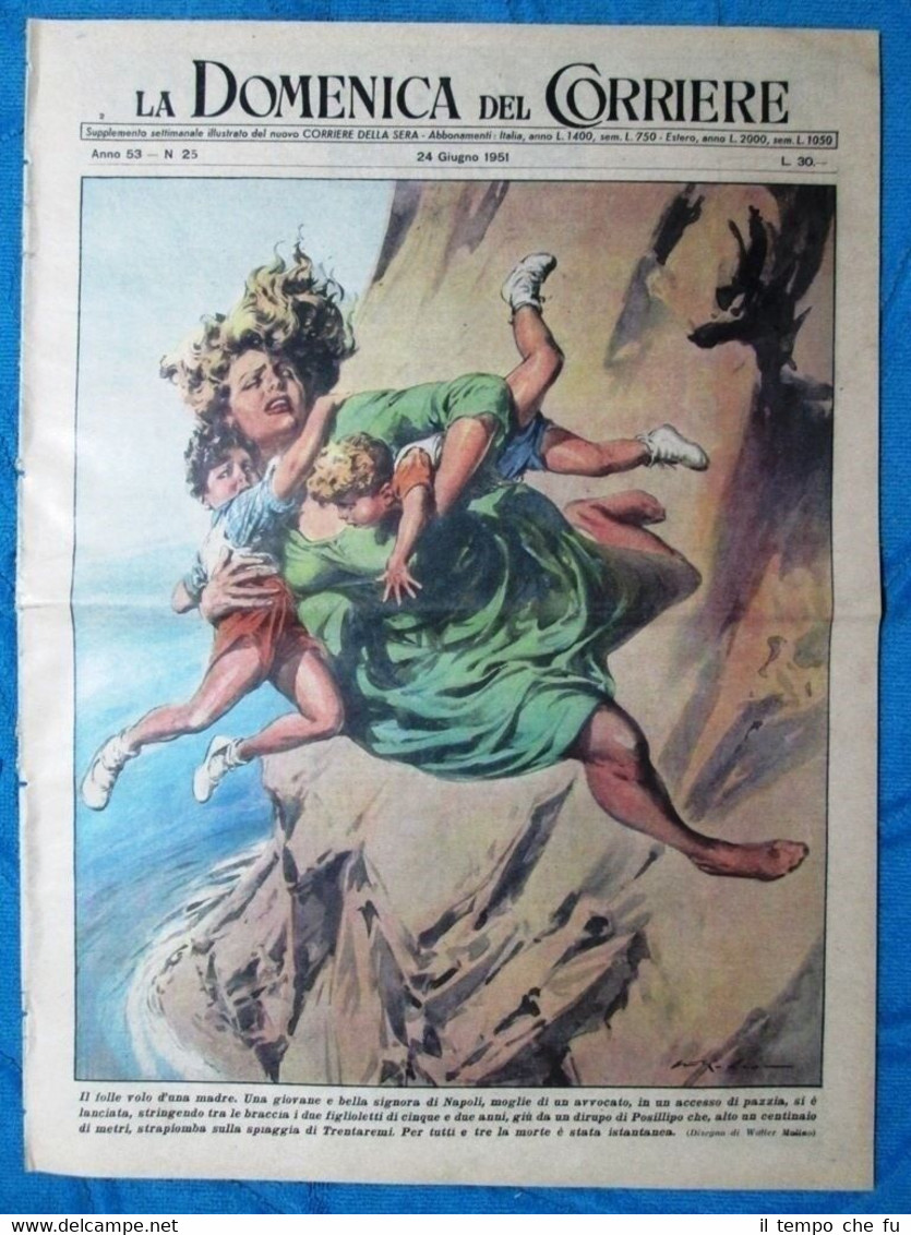 La Domenica del Corriere 24 giugno 1951 Posillipo - Francia …