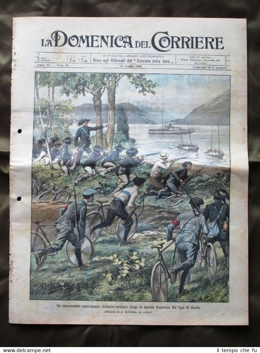 La Domenica del Corriere 24 Luglio 1904 Lago di Garda …