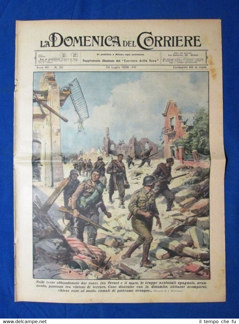 La Domenica del Corriere 24 luglio 1938 Teruel - Kobe …