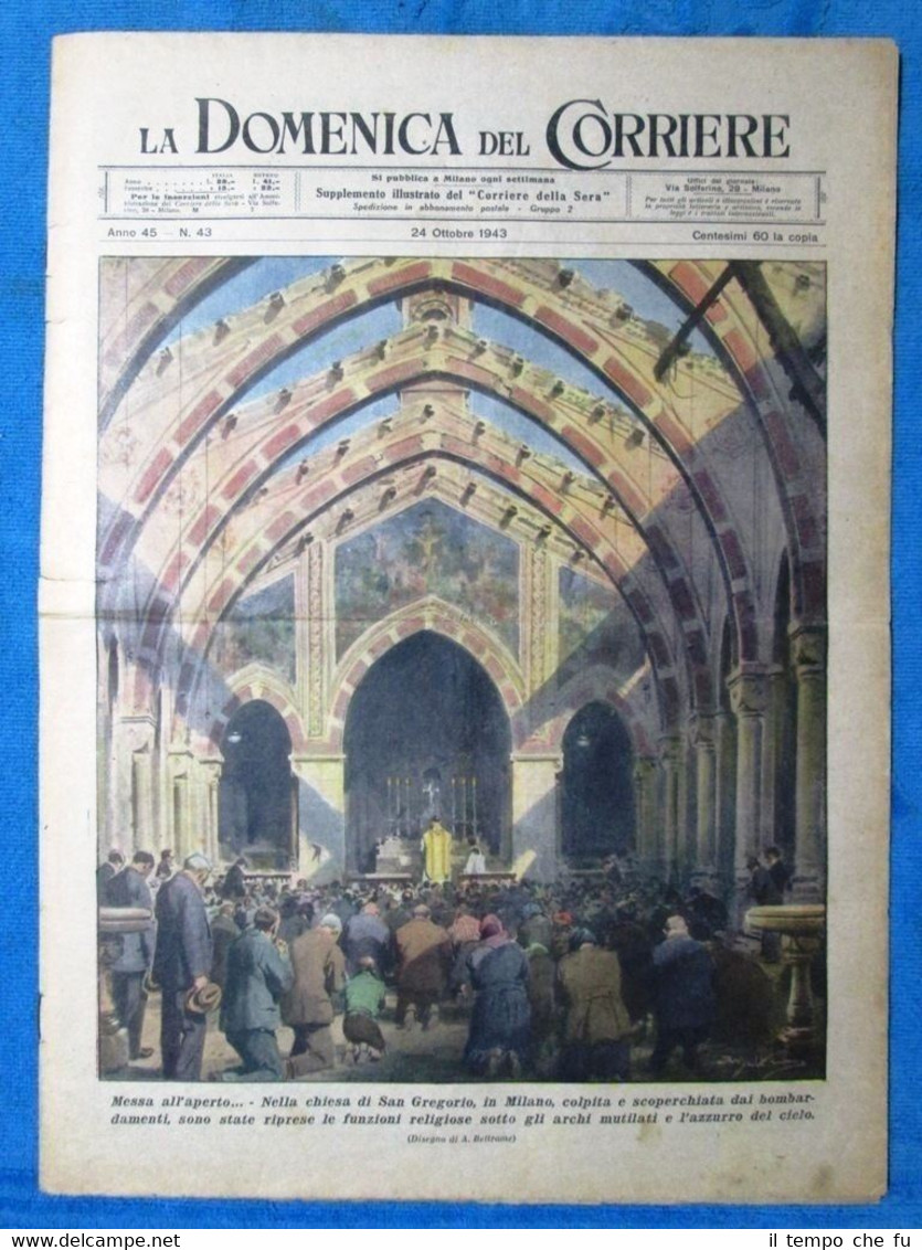 La Domenica del Corriere 24 ottobre 1943 WW2 San Gregorio …