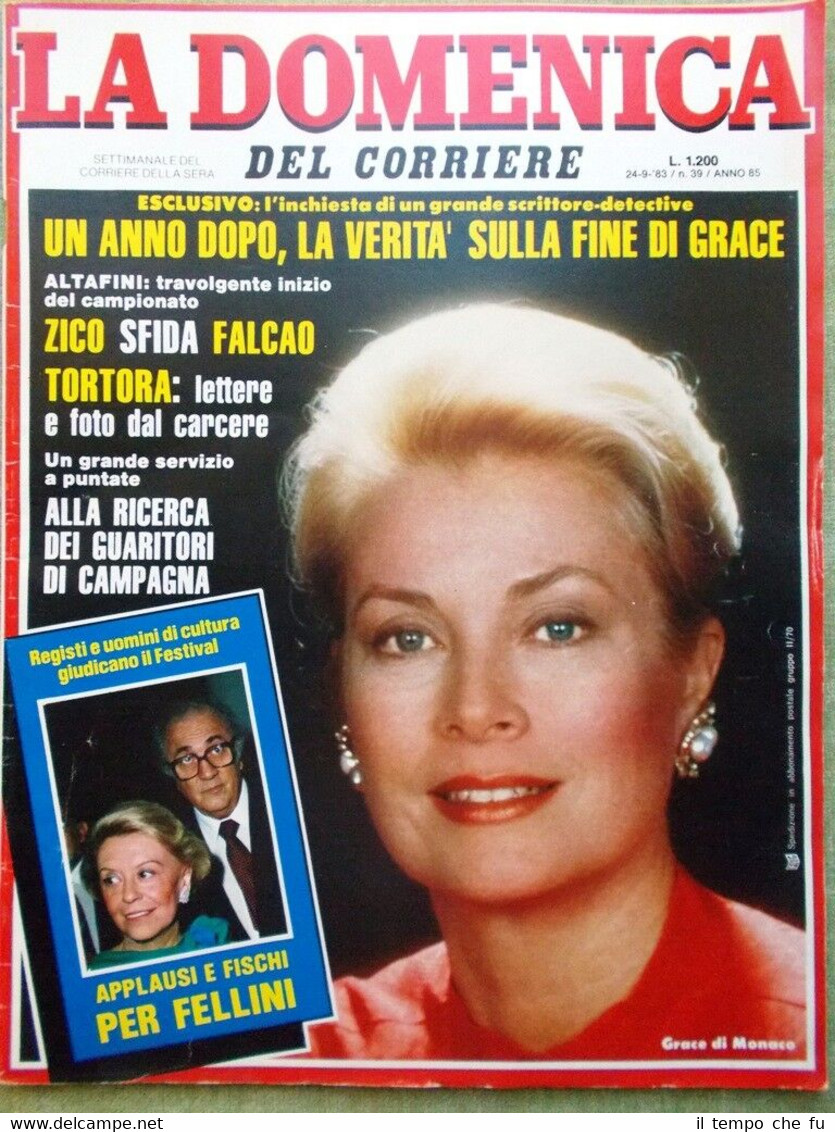 La Domenica del Corriere 24 Settembre 1983 Grace Kelly Spiritismo …