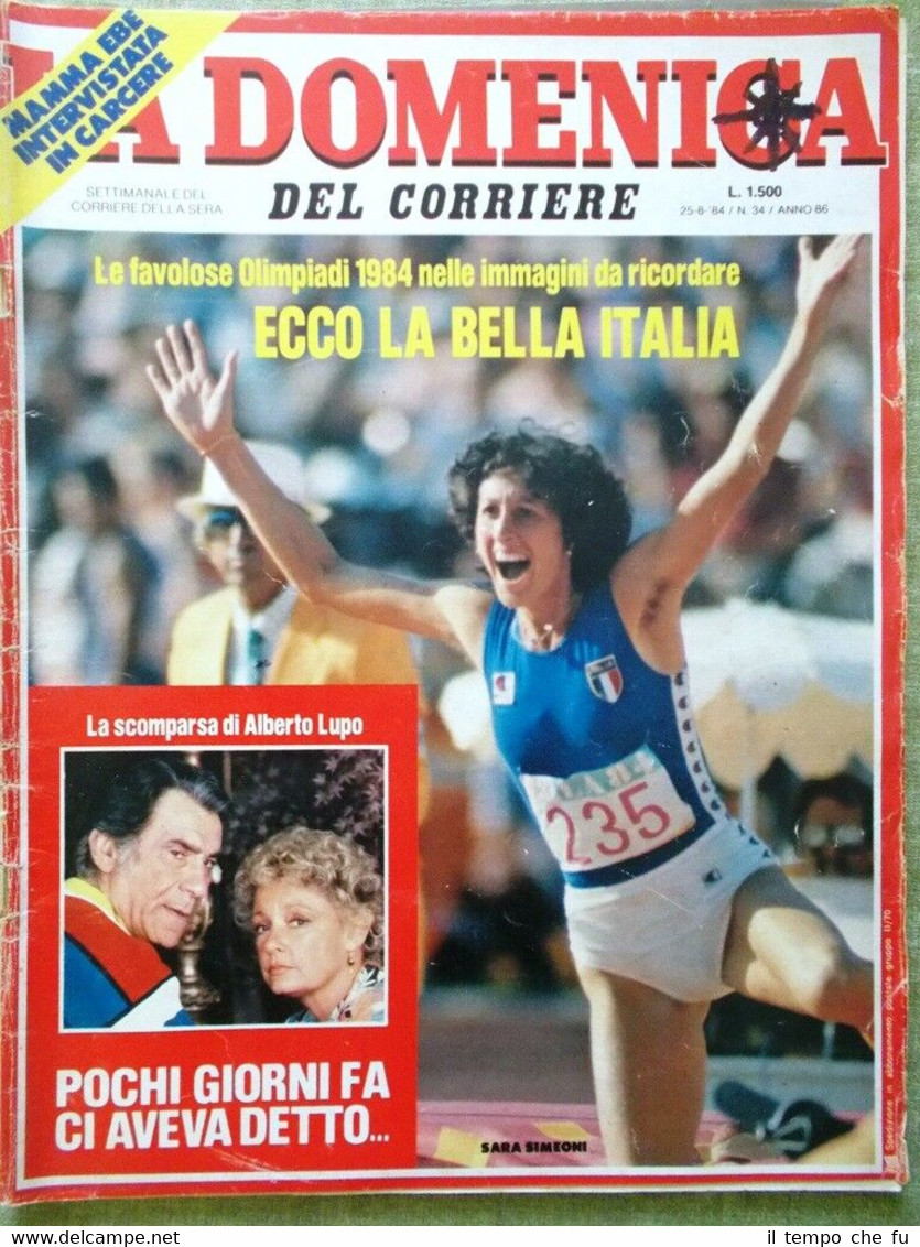 La Domenica del Corriere 25 Agosto 1984 Morte Alberto Lupo …