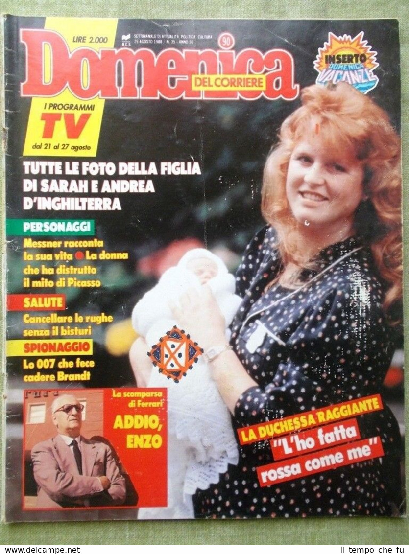 La Domenica del Corriere 25 Agosto 1988 Morte Enzo Ferrari …