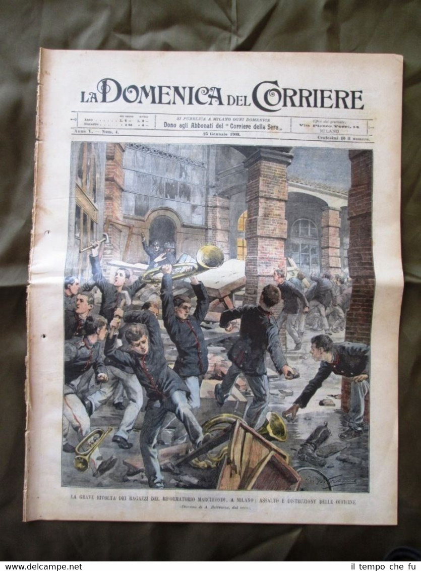 La Domenica del Corriere 25 Gennaio 1903 Riformatorio Treno Cardinale …