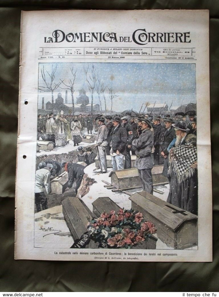 La Domenica del Corriere 25 Marzo 1906 Miniera carbone Napoli …